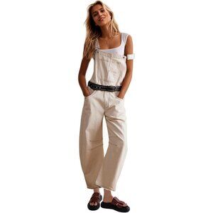 Women's Denim Overalls Casual Wide Leg Jumpsuit Adjustable Straps